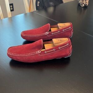 1901 Men's Red Suede Slip-On Loafers